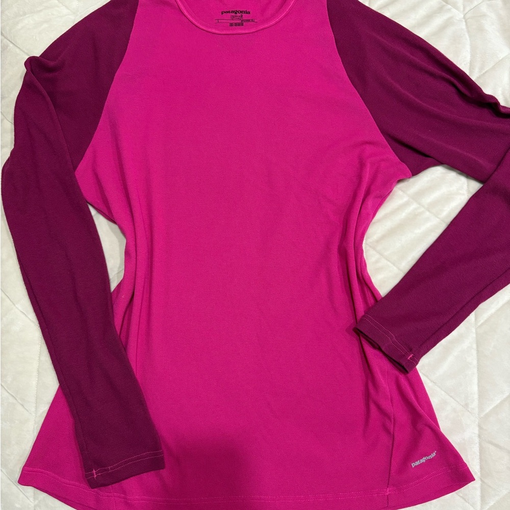 Patagonia Fuchsia and Maroon Long Sleeve Top size L